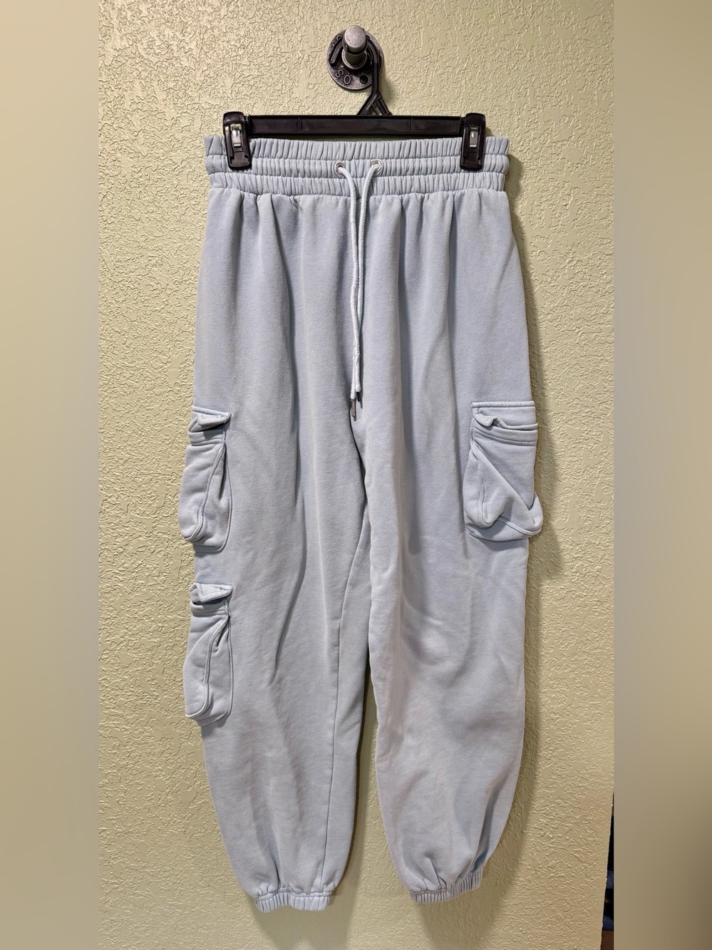 JLUXLABEL Light Blue Cargo Jogger Pants for Women M